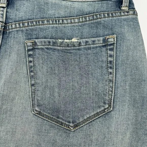 Denim Jean Mini Skirt Size 28 US 6 Gravel Light Vintage Raw Hem Treasure & Bond - Picture 11 of 15